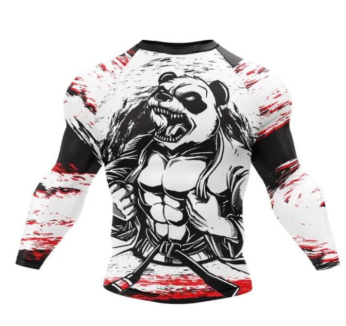 SHREDDED PANDA RASH GUARD - XMARTIAL SLEEVE VogueDarzi