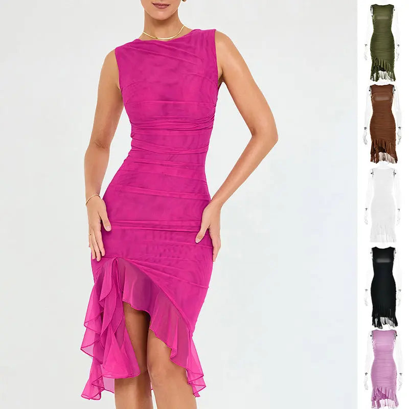 Summer Slim Skinny Sleeveless Dress For Women Fashion Party Club Dresses VogueDarzi