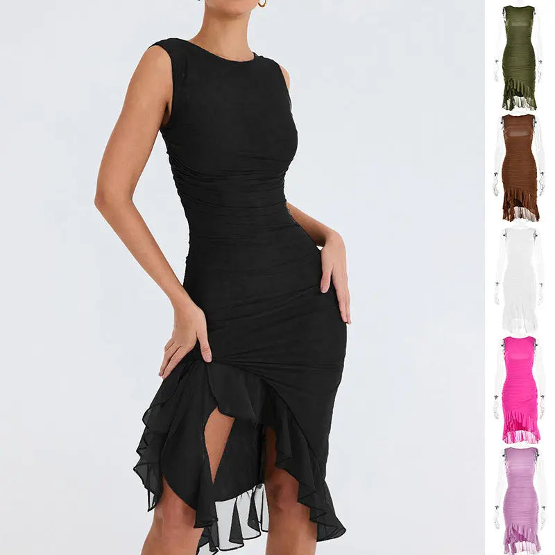 Summer Slim Skinny Sleeveless Dress For Women Fashion Party Club Dresses VogueDarzi