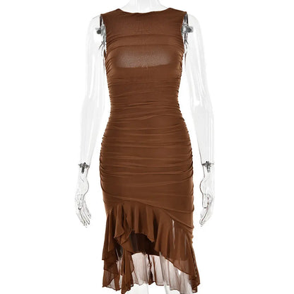 Summer Slim Skinny Sleeveless Dress For Women Fashion Party Club Dresses VogueDarzi