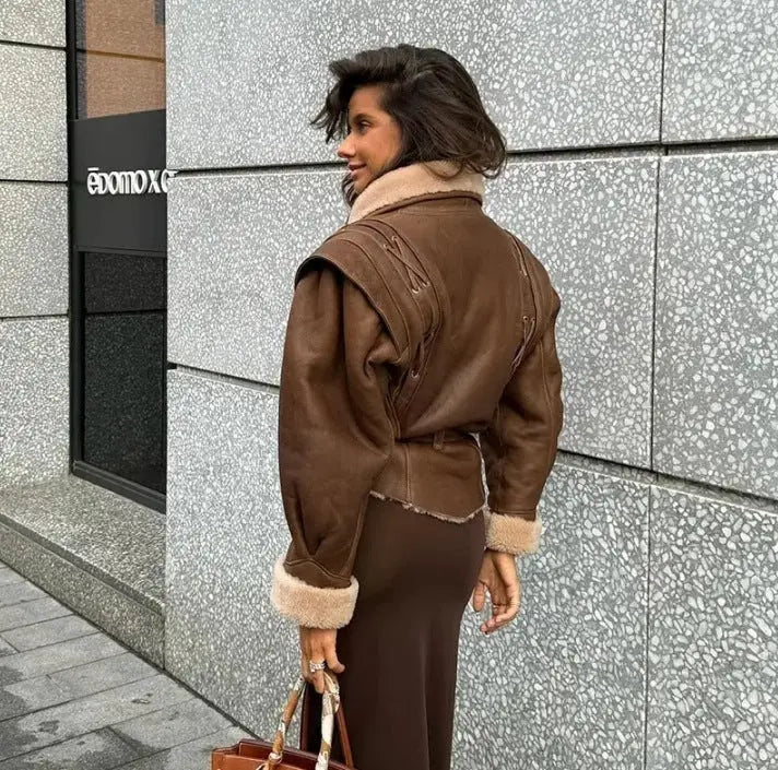 Women's Clothing Suede Jacket VogueDarzi
